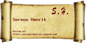 Seress Henrik névjegykártya